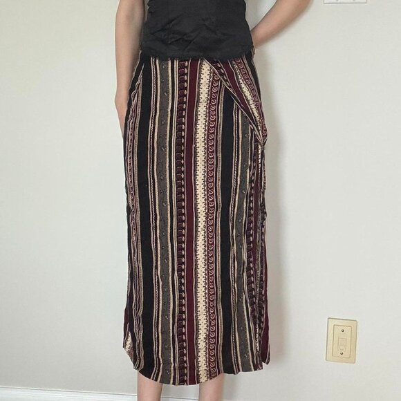 vintage striped midi skirt - Picture 1 of 8